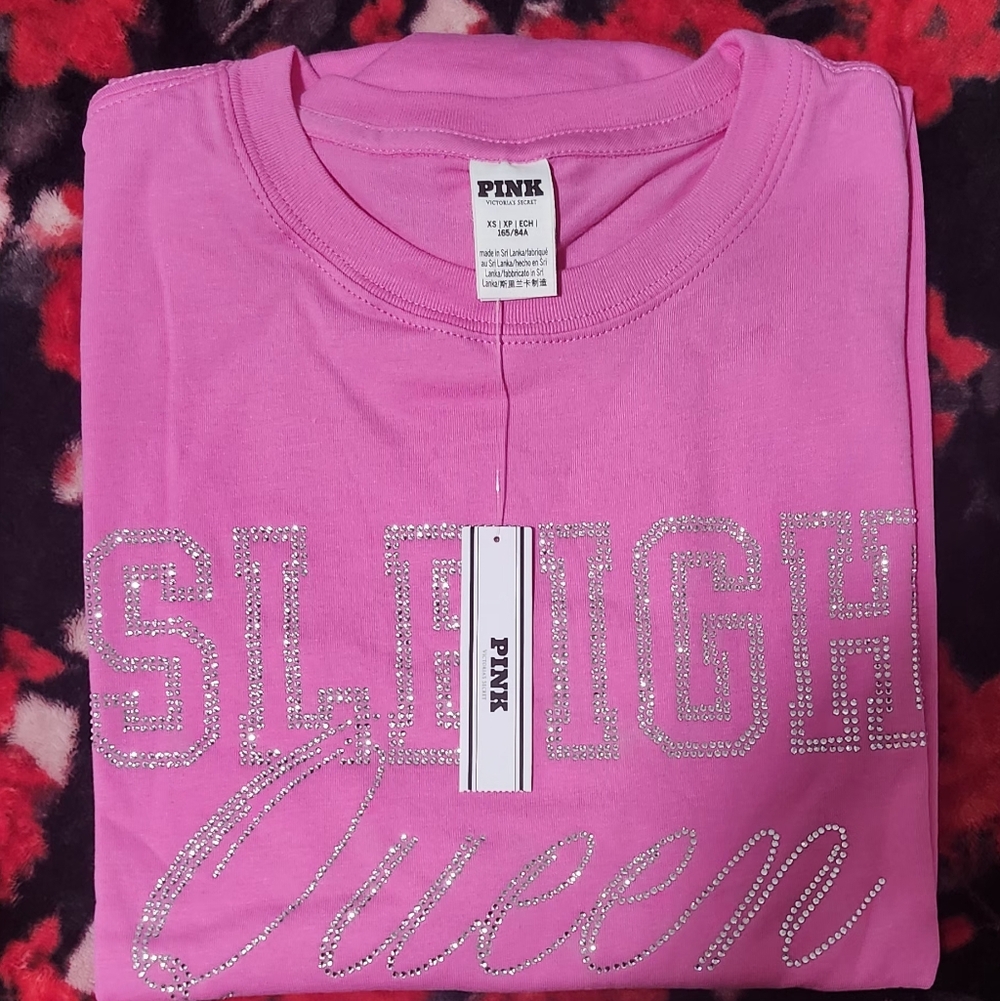 PINK Campus Cotton  Long Sleeve Graphic Tee Size XS NWT - Picture 6 of 8
